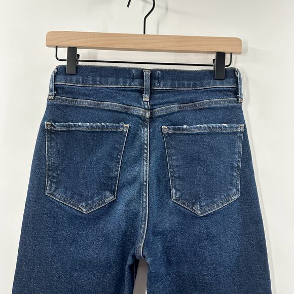 AGOLDE Nico High Rise Slim Fit Jeans Raw Hem in Vox Indigo Dark Wash Size 24 - Picture 4 of 9